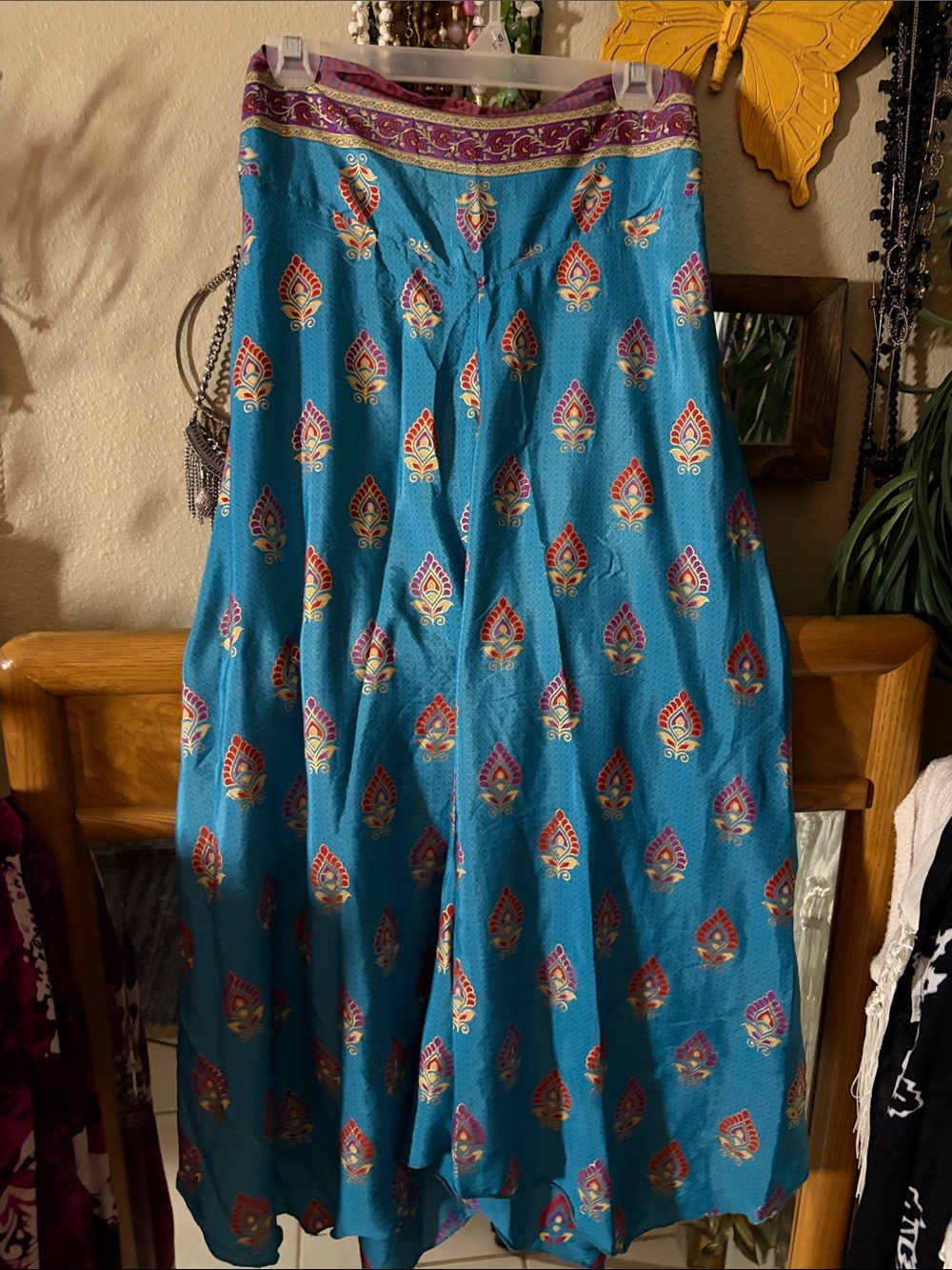 Teal Wide-Leg Harem Palazzo Pants